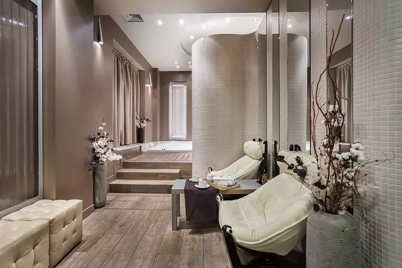 Зона отдыха в SPA-сьюте с баней Зона отдыха в SPA-сьюте с баней